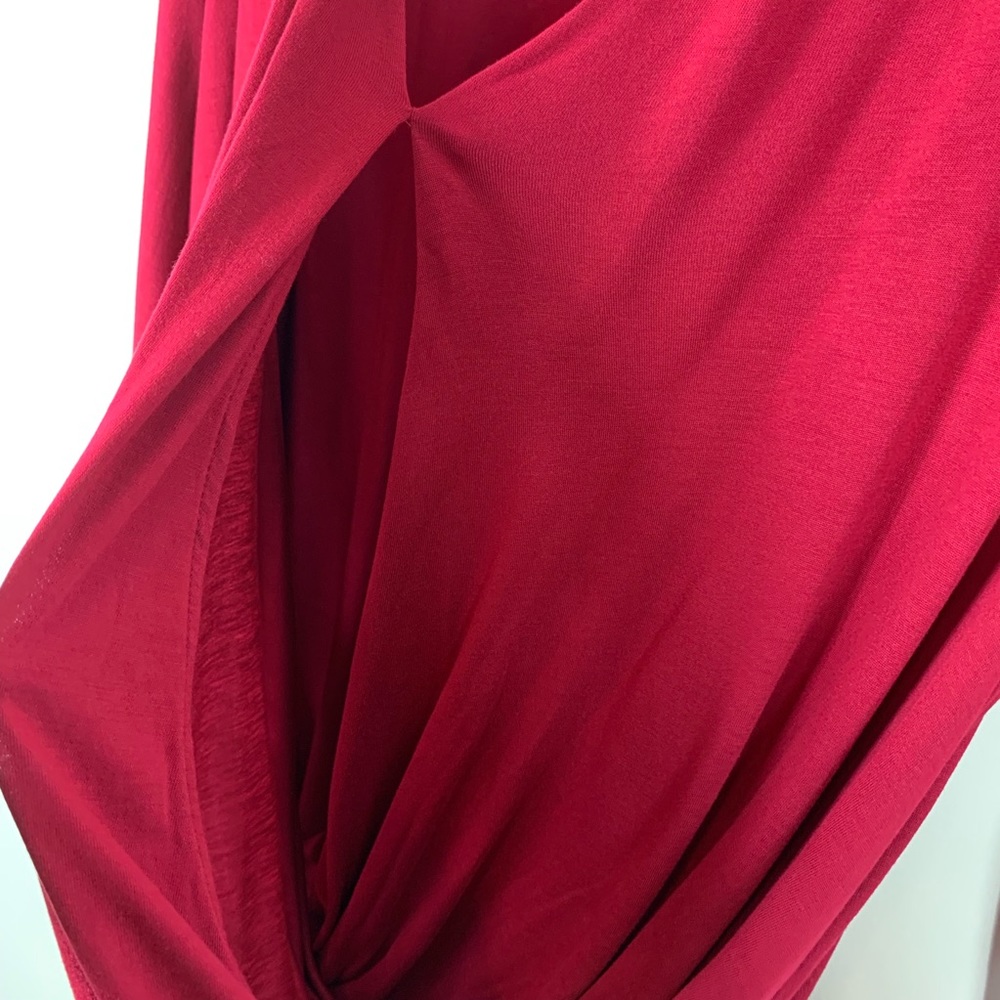 Anthropologie Red Draped Blouse Long Sleeve - Picture 5 of 7